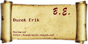 Buzek Erik névjegykártya